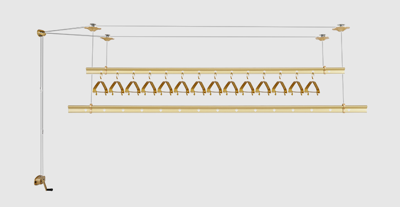 郁金香T156 金色 手搖晾衣架