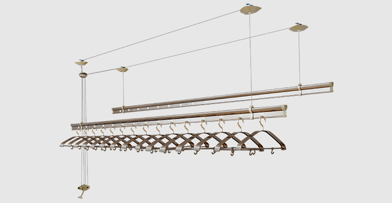 郁金香T662D 香檳色 動滑輪手搖晾衣架